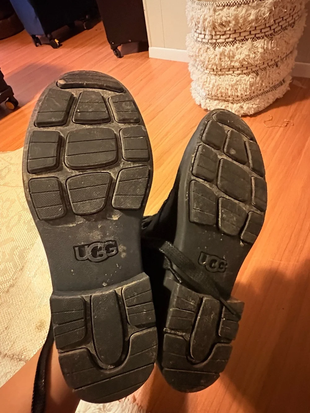 UGG Black Lace-Up Nubuck Ankle Boot